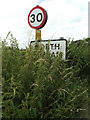 TM0382 : North Lopham Village Name sign on Church Road by Geographer