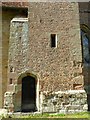 SO8341 : Detail of Hanley Castle church tower by Philip Halling
