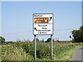 TM0487 : Roadsign on Banham Road by Geographer