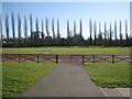 Looking across Edmondscote Athletics Track, River Close, Leamington