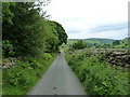 Riding along the lane by New Cottage