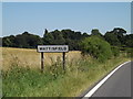 TM0074 : Wattisfield Village Name sign on the A143 Bury Road by Geographer