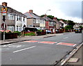 Warning sign - patrol and speed bumps, Aberthaw Road, Newport