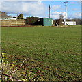 Electricity substation at the edge of a field, Johnston