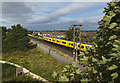 The railway and Sefton Coastal footpath