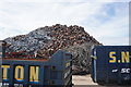 Piles of scrap metal at Canada Dock