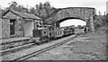 SD1399 : Irton Road, Ravenglass & Eskdale (15 in.) Railway, with petrol-locomotive on train, 1951 by Walter Dendy, deceased