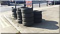 Tyres outside Grays in Church Lane