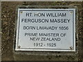 Plaque, Hon Willian Ferguson Massey