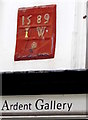 1589 tablet on a High Street wall, Brecon