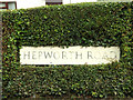 TL9676 : Hepworth Road sign by Geographer