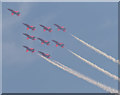 TM1713 : Red Arrows, Air Show, Clacton, Essex by Christine Matthews