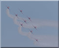 TM1713 : Red Arrows, Air Show, Clacton, Essex by Christine Matthews