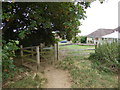 Footpath from the downs reaches Downsway