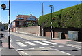 Zebra crossing and telecoms cabinets, Station Road, Topsham