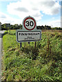 TM0669 : Finningham Village Name sign on the B1113 Walsham Road by Geographer