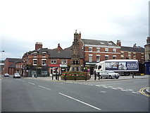 SK0933 : War Memorial and Market Place, Uttoxeter by JThomas