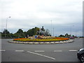 Roundabout with sculpture on the A518, Uttoxeter