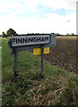 TM0571 : Finningham Village Name sign by Geographer