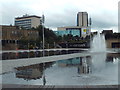 SE1632 : Water feature in Bradford city centre by Malc McDonald