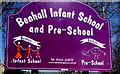 Benhall Infant School and Pre-School name sign, Cheltenham