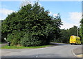 Yellow van at the western end of Estate Road, Pontnewynydd