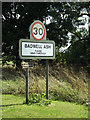 Badwell Ash Village Name sign