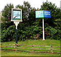 Dragonfly and Holiday Inn Express signs alongside the A48, Newport