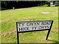 Ty Gwyn Road/Heol Ty Gwyn name sign, Cwmbran