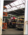 Old timers in the Bus Depot, Barry