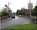 Warning sign - low bridge 1 mile ahead, Parkfield Road, Pucklechurch