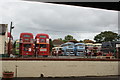 View of classic buses at the Romney, Hythe & Dymchurch Railway Bus and Taxi Rally