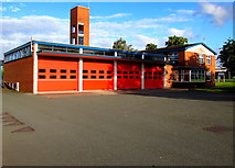 SJ7154 : Crewe Community Fire Station and training tower by Jaggery