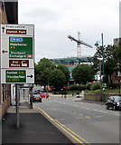 SJ8989 : Directions sign, Greek Street, Stockport by Jaggery