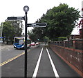 Black signpost, Mercian Way, Stockport