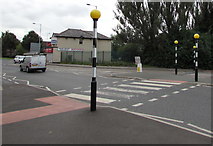 SJ8989 : Zebra crossing, Shaw Heath, Stockport by Jaggery