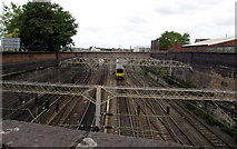 SJ8989 : Railway towards Stockport station by Jaggery