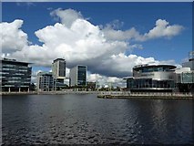 SJ8097 : Media City and The Lowry theatre Salford Quays by Steve  Fareham