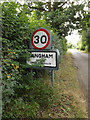 Langham Village Name sign on Stock Hill