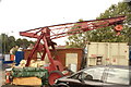 View of a crane in the entrance to Walthamstow Pumphouse Museum