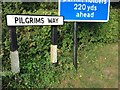 Vintage nameplate, Pilgrims Way, near Lenham