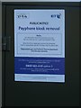Payhone kiosk removal notice, Felton