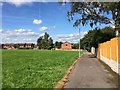 Penkhull: path, green space and houses off Newcastle Lane