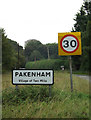 TL9267 : Pakenham Village Name sign on Pakenham Road by Geographer
