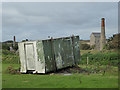 Tregurtha Downs Mine and ruined portable building