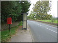 Elizabeth II postbox and bus shelter on Blackburn Road