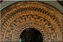 TF0889 : Middle Rasen, St. Peter's Church: The Norman doorway by Michael Garlick
