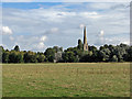 TL3071 : Hemingford Meadow and All Saints' spire by John Sutton