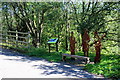 Sculptures at Quoits Wood Crossing, Argoed