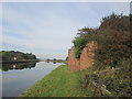 Buttress of former railway bridge south of Great Heck